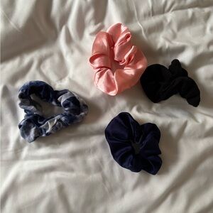 Scrunchies Set - Pink, Blue, Black